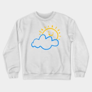 sun cloud doodle art illustration Crewneck Sweatshirt